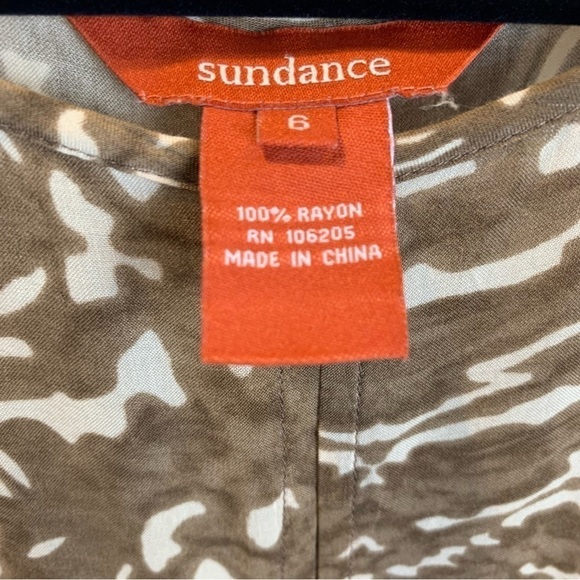 Sundance Jessika Handkerchief Hem Maxi Midi Brown Tan Sleeveless Dress sz 6 - Picture 6 of 7